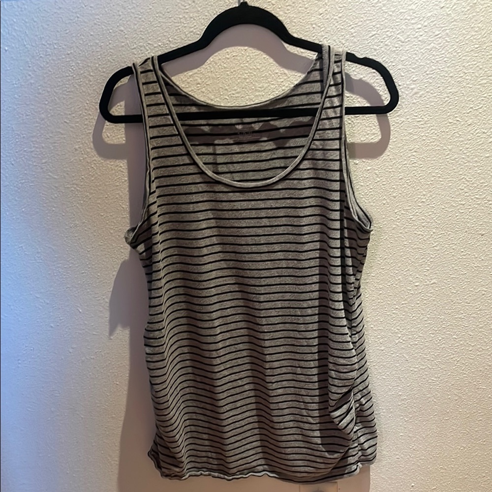 Motherhood Maternity Black and Gray Fitted Sleeveless Tank Top